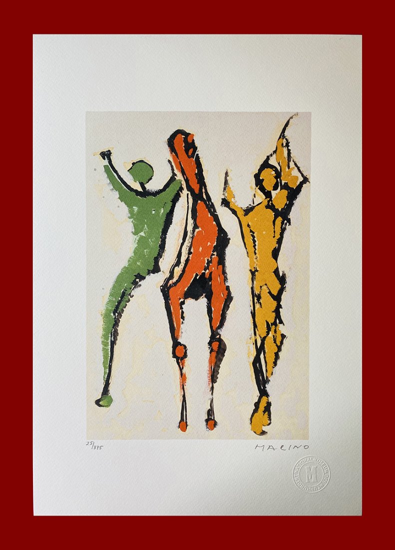 Marino Marini - Jockeys and Horse: Marino Marini "Jockeys and Horse". Beautiful lithograph by the italian master Marino Marini. Limited edition, hand numbered on lower left margin. Published by Birkhauser Kunstverlag, Basel. Lithograph