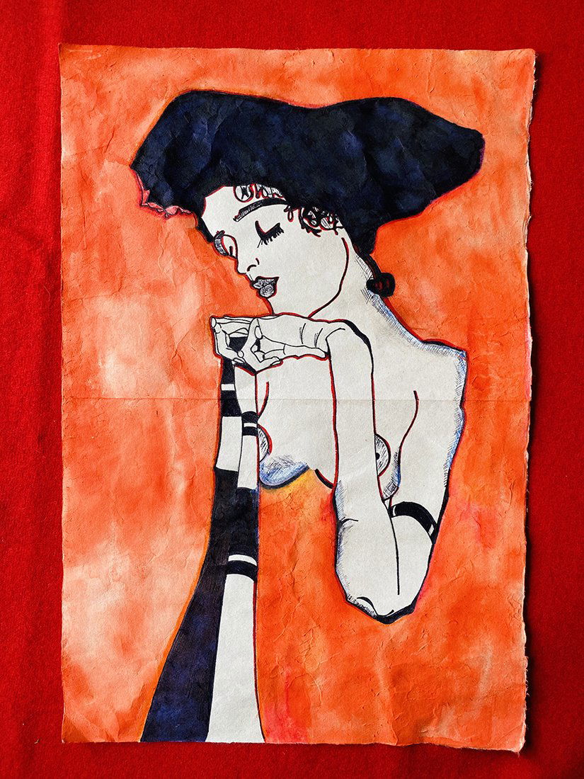 Egon Schiele - Portrait of Moa (Attr. Sketch) (1 of 10)