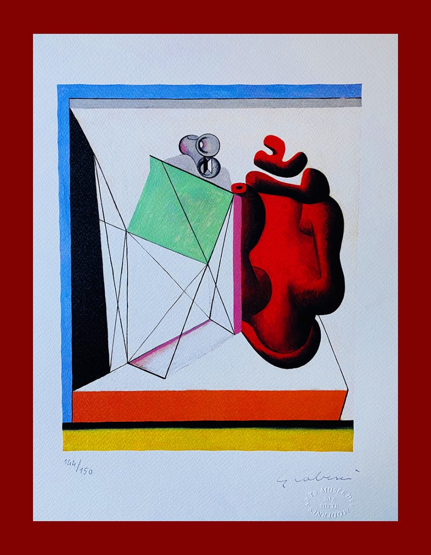 Le Corbusier - Still Life and Lantern: Le Corbusier "Still Life and Lantern". Beautiful lithograph by the french master Le Corbusier. Limited edition, hand numbered on lower left margin. Published by Editions du Rhin, Strasbourg. Lithograp