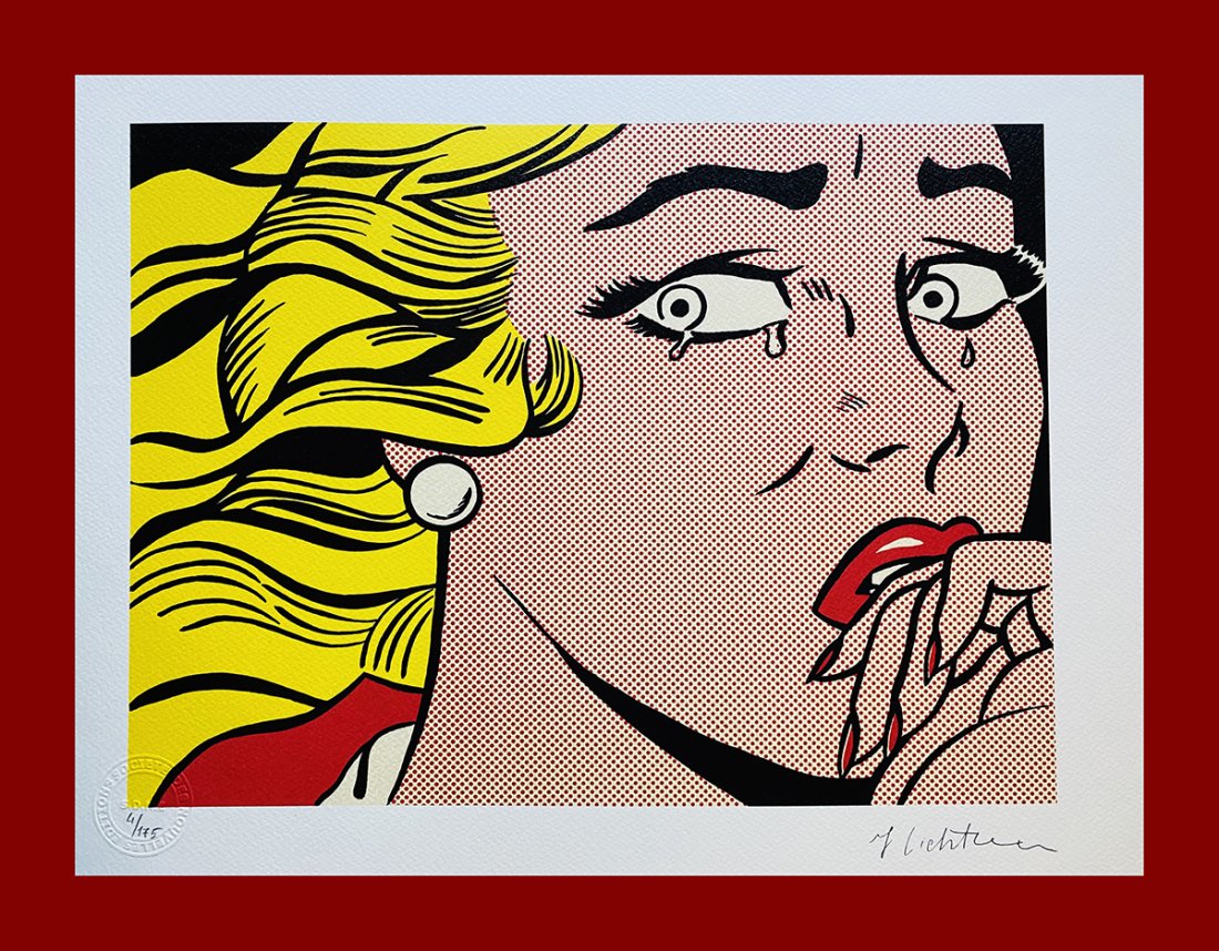 Roy Lichtenstein - Crying Girl: Roy Lichtenstein "Crying Girl". Beautiful lithograph by the american master Roy Lichtenstein. Limited edition, hand numbered on lower left margin. Published by Societé Des Nouvelles Editions OPTA. Li