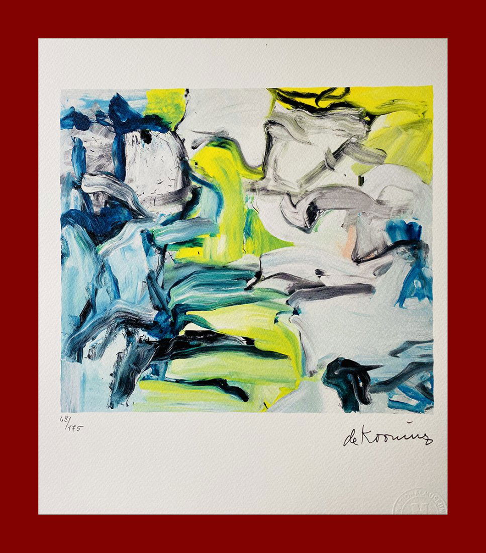 Willem De Kooning - Untitled: Willem De Kooning "Untitled". Beautiful lithograph by the dutch master Willem De Kooning. Limited edition, hand numbered on lower left margin. Published by Birkhauser Kunstverlag, Basel. Lithograph, s