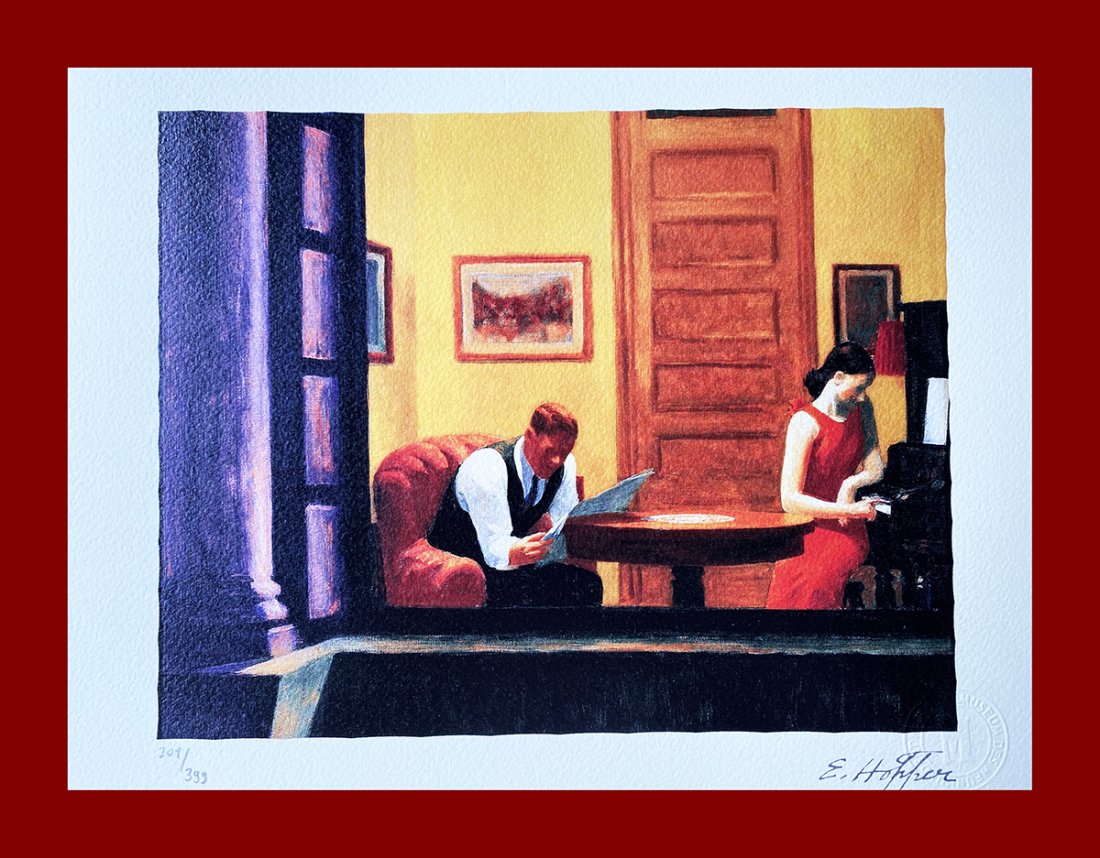 Edward Hopper - Apartment in New York: Edward Hopper "Apartment in New York". Beautiful lithograph by the american master Edward Hopper. Limited edition, hand numbered on lower left margin. Published by Birkhauser Kunstverlag, Basel. Litho