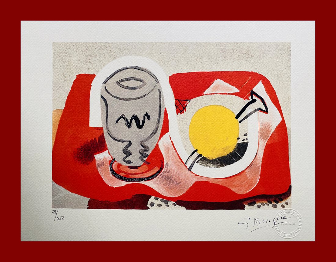 Georges Braque - Still Life with Lemon: Georges Braque "Still Life with Lemon". Beautiful lithograph by the french master Georges Braque. Limited edition, hand numbered on lower left margin. Published by Societé Des Nouvelles Editions OPTA