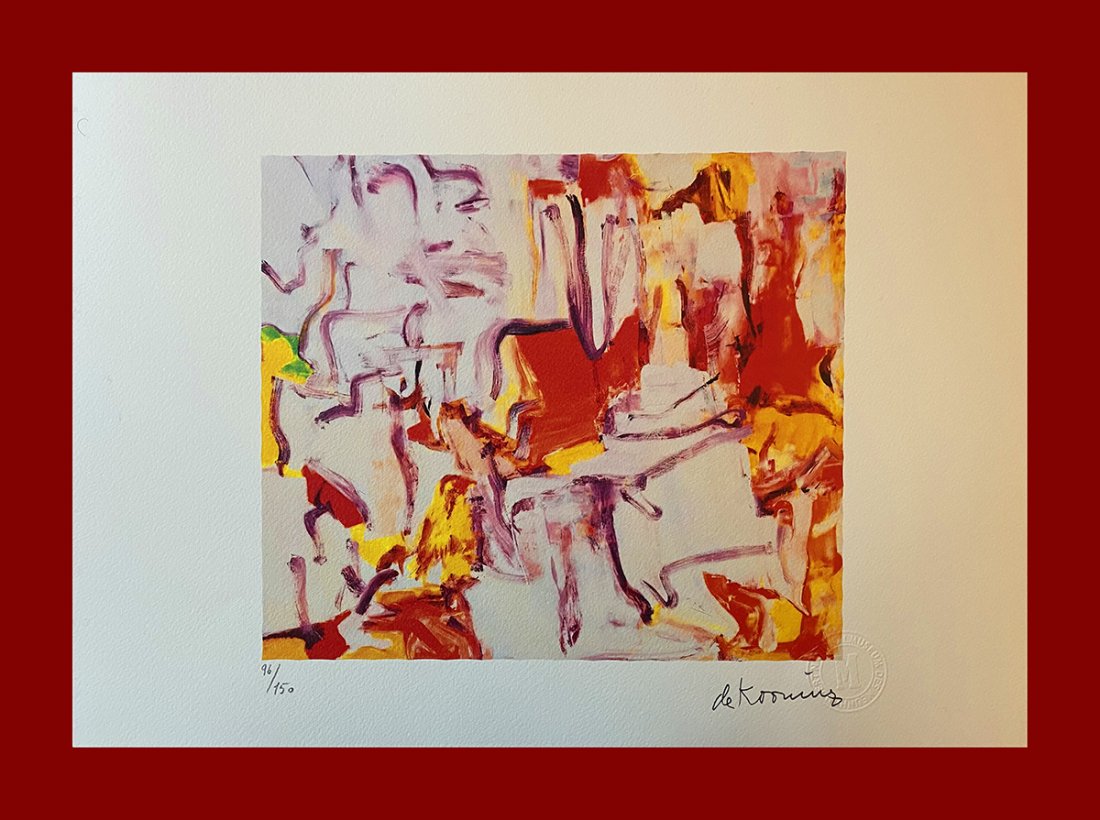 Willem De Kooning - Untitled II: Willem De Kooning "Untitled II". Beautiful lithograph by the dutch master Willem De Kooning. Limited edition, hand numbered on lower left margin. Published by Birkhauser Kunstverlag, Basel. Lithograph