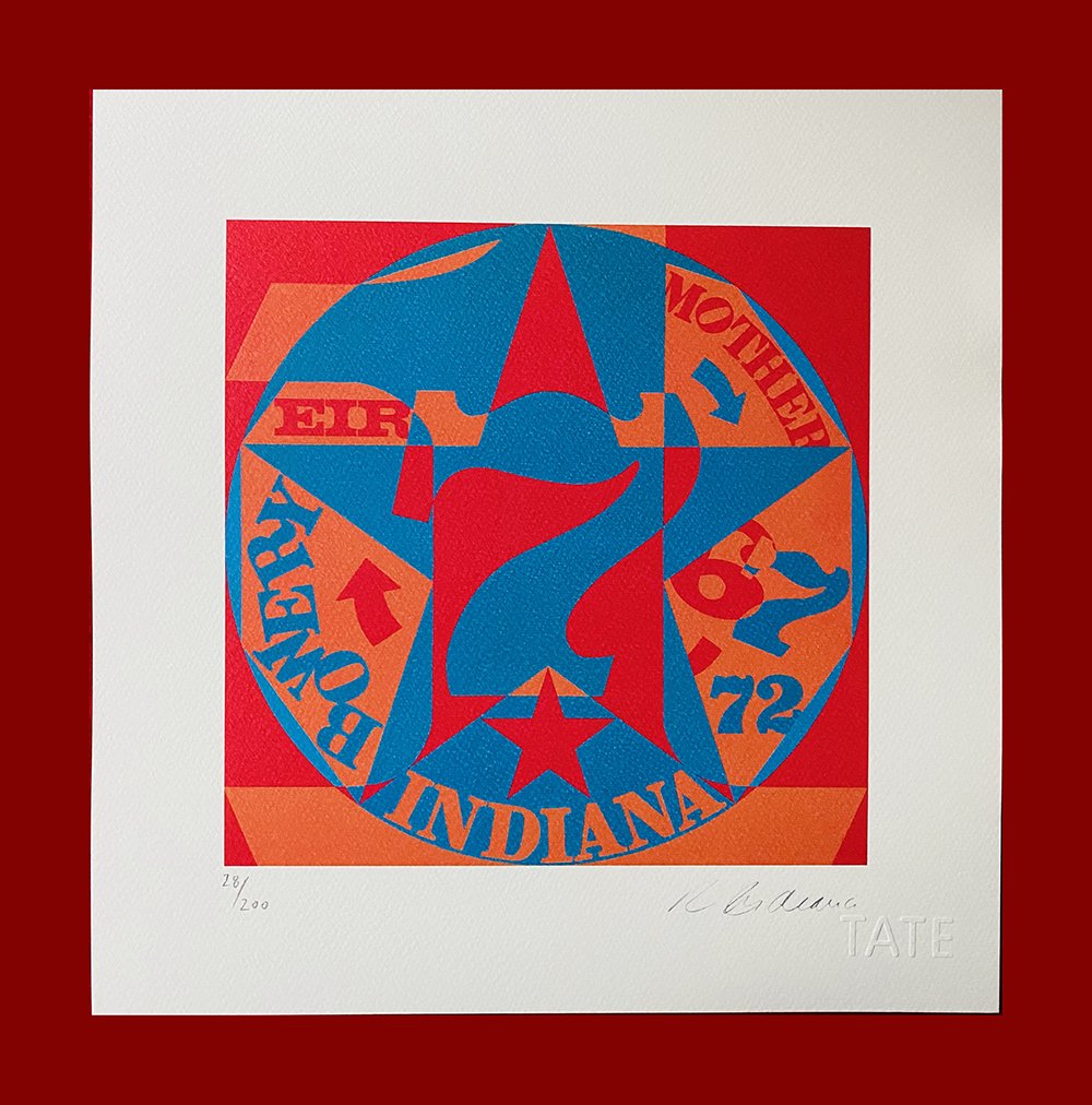 Robert Indiana - Decade Autoportrait 1967: Robert Indiana "Decade Autoportrait 1967". Beautiful lithograph by the american master Robert Indiana. Limited edition, hand numbered on lower left margin. Lithograph, signed on plate on the right mar