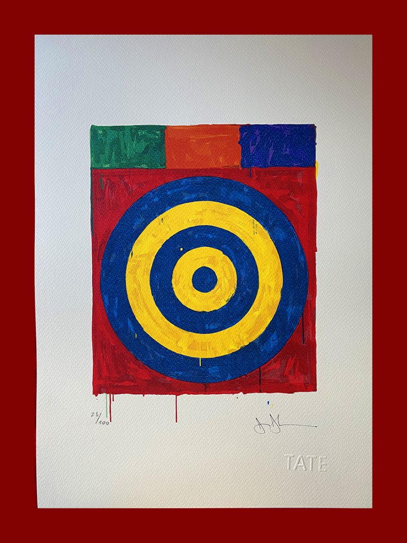 Jasper Johns - Target: Jasper Johns "Target". Beautiful original lithograph by the american master Jasper Johns. Limited edition, hand numbered on lower left margin. Published by Societé des Nouvelles Editions, OPTA, Londo