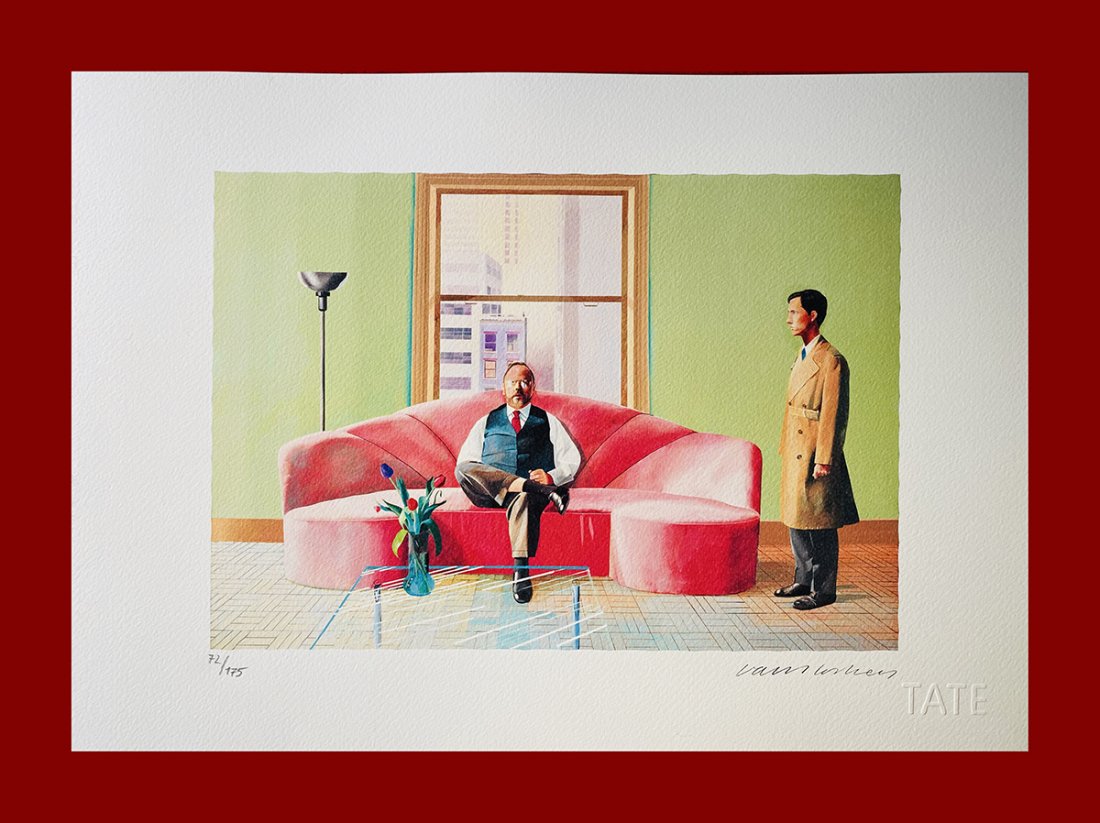 David Hockney - Henry Geldzahler & Christopher Scott: David Hockney "Henry Geldzahler & Christopher Scott". Beautiful lithograph by the english master David Hockney. Limited edition, hand numbered on lower left margin. Lithograph, signed on plate on the 