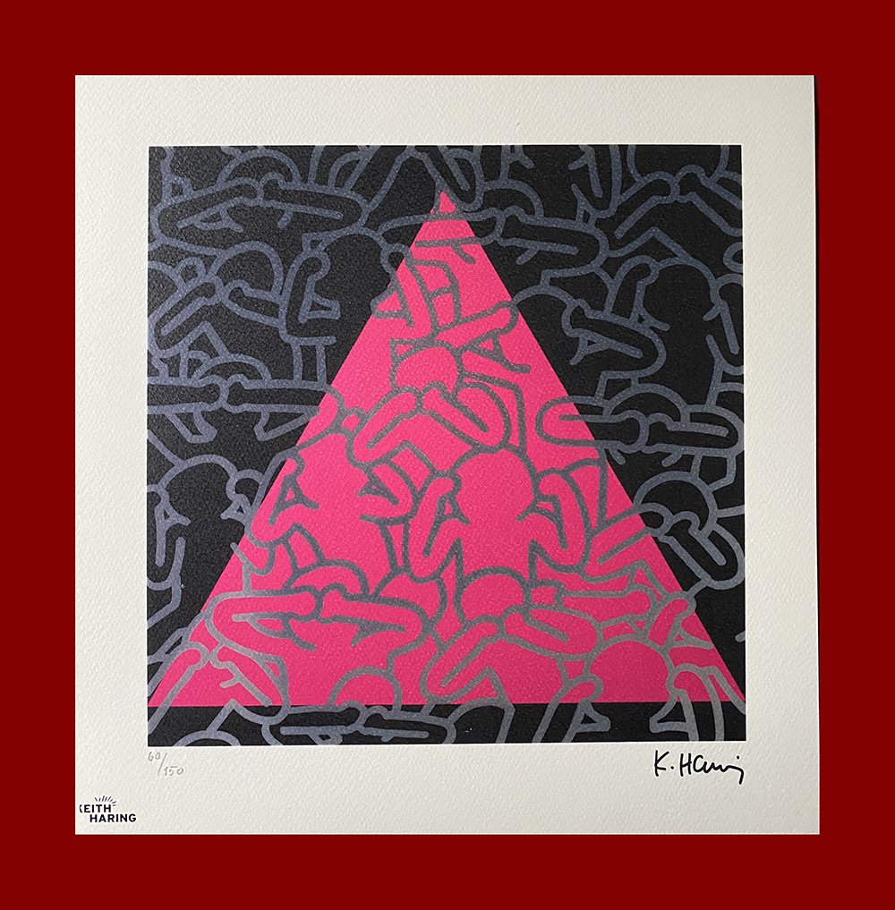 Keith Haring - Silence Equals Death: Keith Haring "Silence Equals Death". Beautiful lithograph by the american master Keith Haring. Limited edition, hand numbered on lower left margin. Lithograph, signed on plate on the right margin. Sta