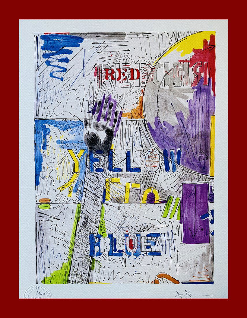 Jasper Johns - Land End: Jasper Johns "Land's End". Beautiful lithograph by the american master Jasper Johns. Limited edition, hand numbered on lower left margin. Published by Societé des Nouvelles Editions, OPTA, London. Li