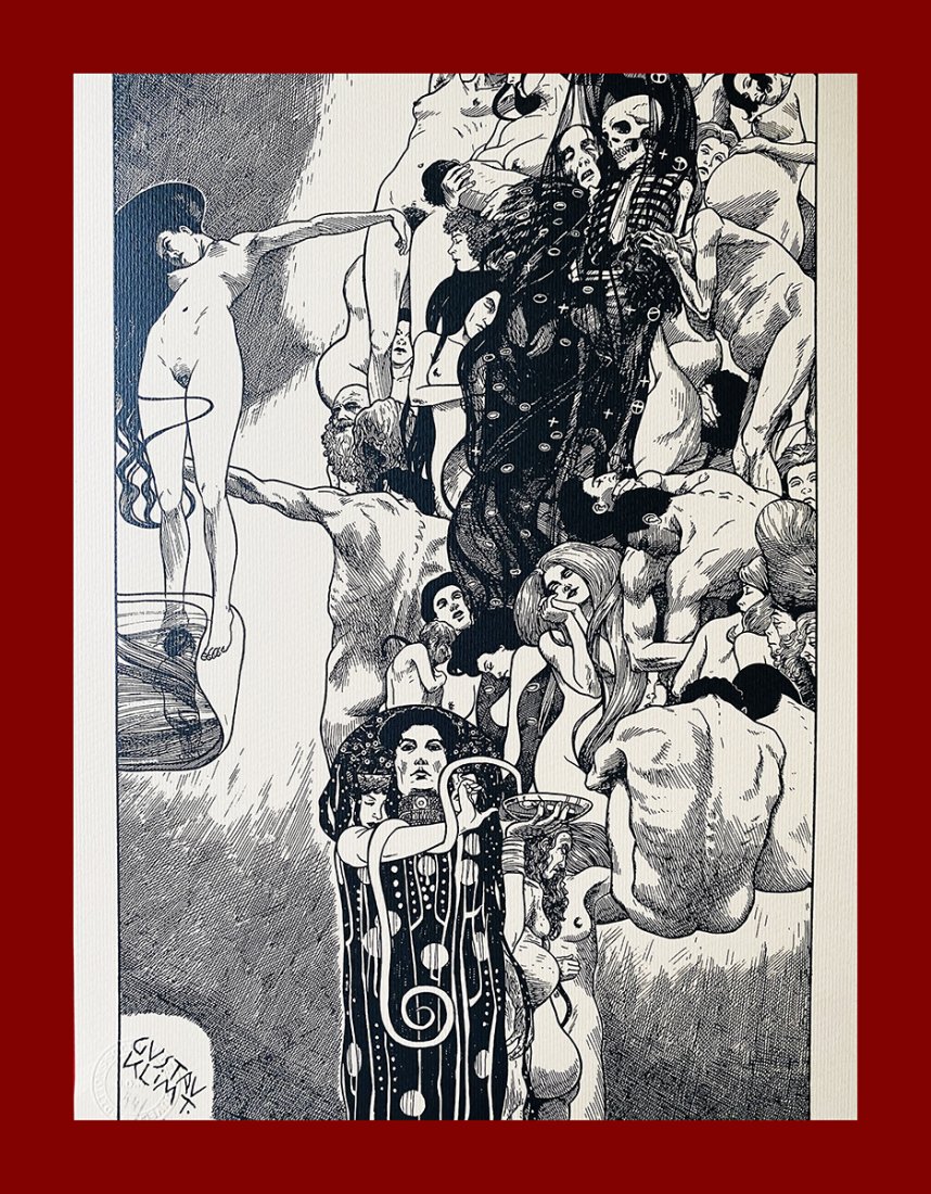 Gustav Klimt - Medicine: Gustav Klimt "Medicine". Beautiful lithograph by the austrian master Gustav Klimt. Limited edition, hand numbered on lower left margin. Published by Societé Des Nouvelles Editions OPTA. Lithograph, s