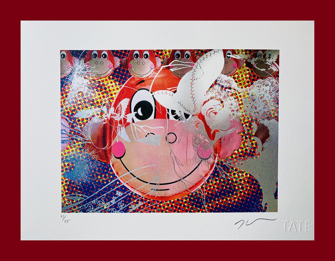 Jeff Koons - Inflatable Monkey (Monkey Train): Jeff Koons "Inflatable Monkey (Monkey Train)". Beautiful phototype heliogravure by the american master Jeff Koons. Limited edition, hand numbered on lower left margin. Heliogravure, signed on plate on