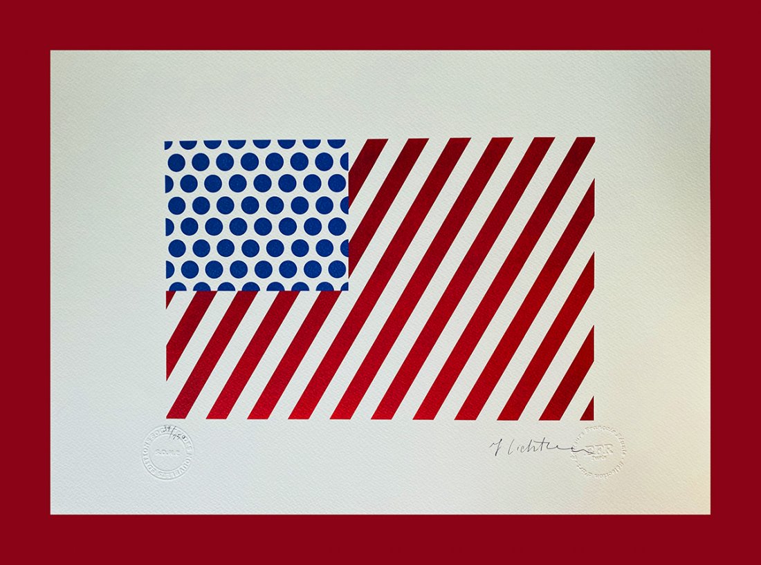 Roy Lichtenstein - Shapes in the Space: Roy Lichtenstein "Shapes in the Space". Beautiful lithograph by the american master Roy Lichtenstein. Limited edition, hand numbered on lower left margin. Published by Societé Des Nouvelles Editions