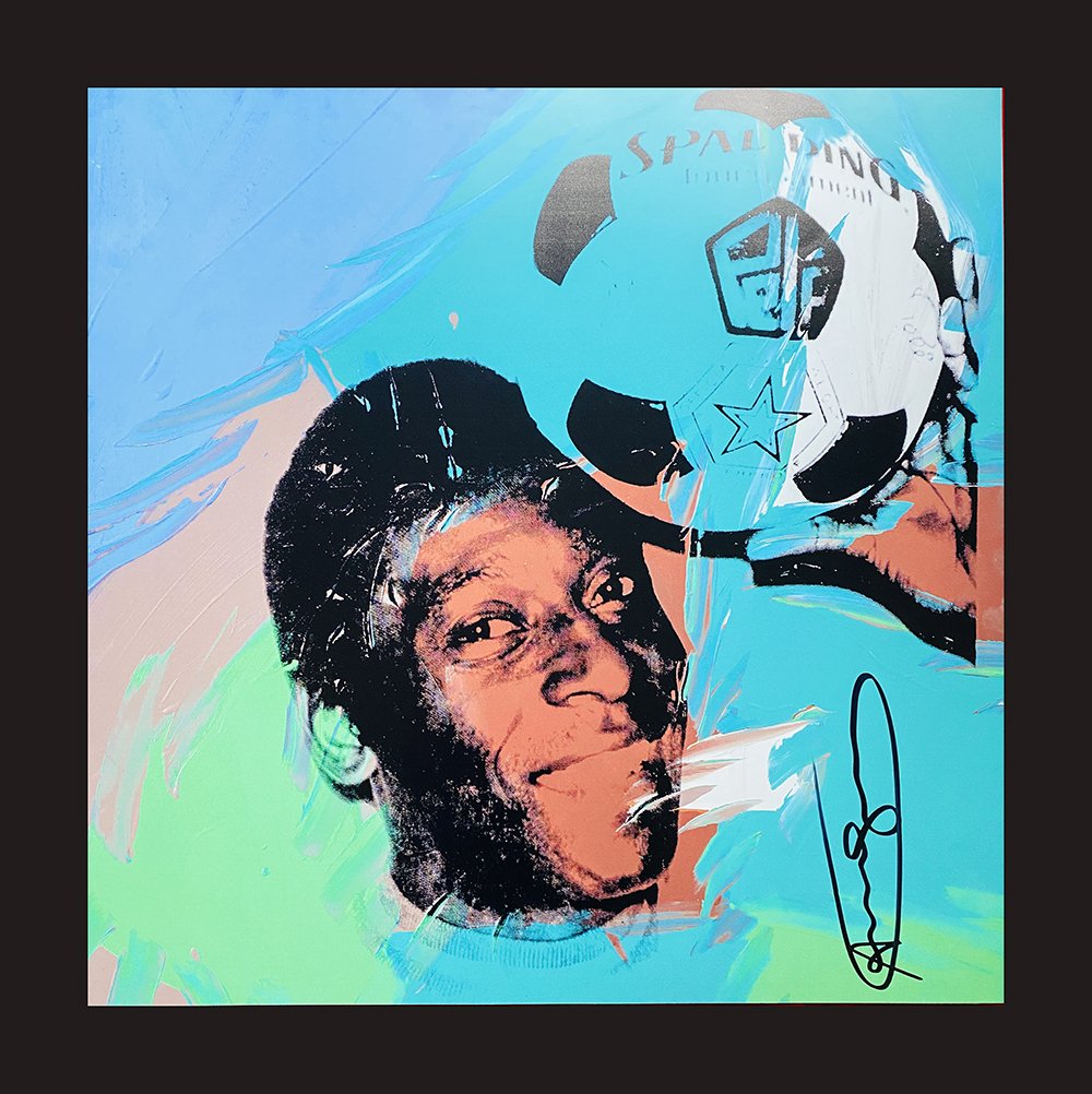 Andy Warhol - Pelé: Andy Warhol "Pelé" beautiful original HAND SIGNED screen print poster on Lenox Paper attributed to the american pop art master Andy Warhol. Size: 70x70 cm. Hand signed on lower margin. Signature veri