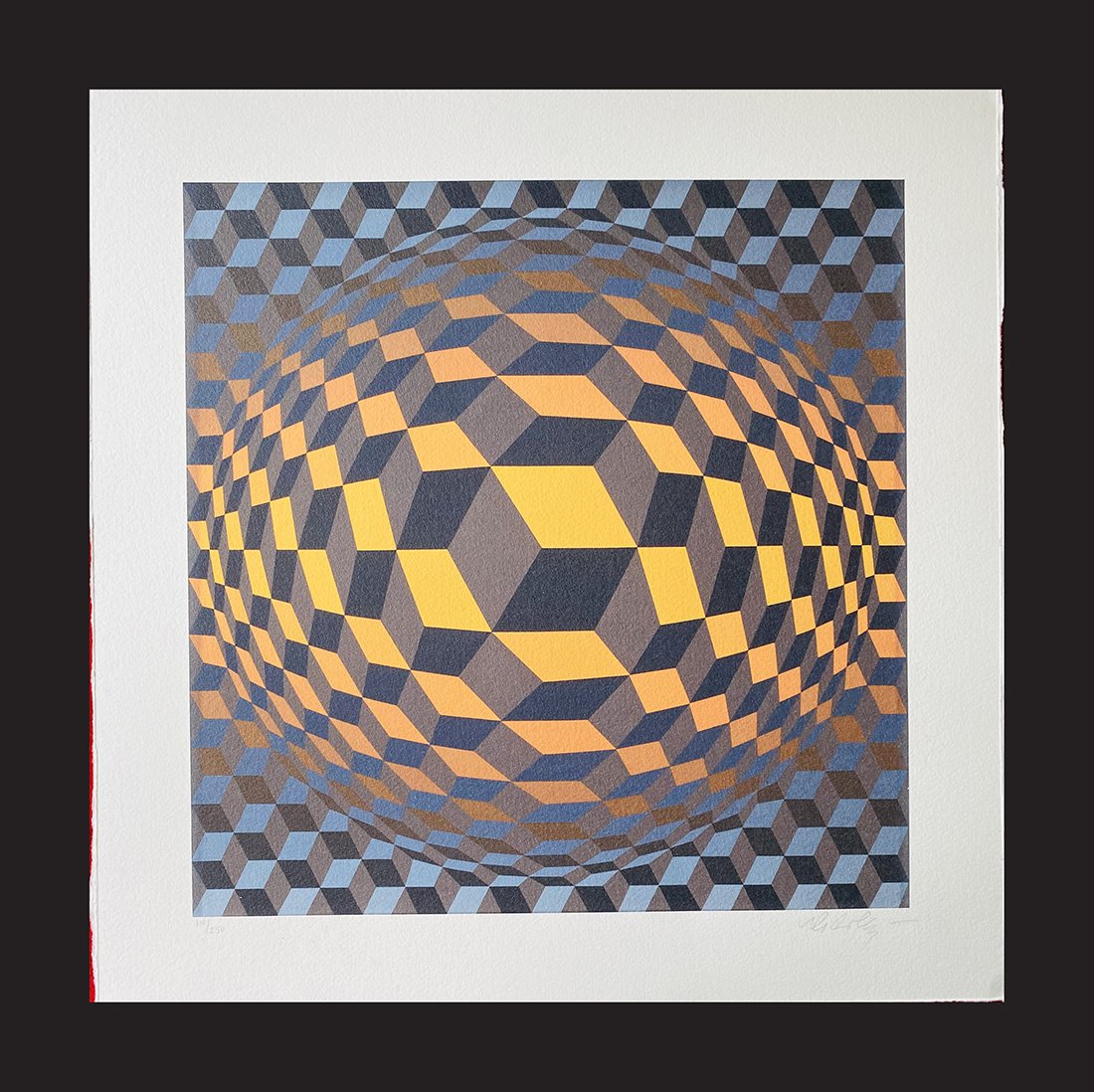 Victor Vasarely - Cheyt-MM: Victor Vasarely "Cheyt-MM" beautiful original HAND SIGNED chromolithograph on precious handmade german paper attributed to the french/hungarian master Victor Vasarely. Size: 50x50 cm. Hand signed on l