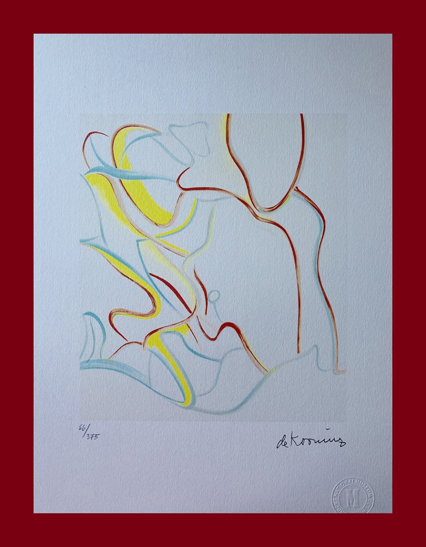 Willem de Kooning - Fourth Lithograph: Willem De Kooning "Fourth Lithograph". Beautiful lithograph by the dutch master Willem De Kooning. Limited edition, hand numbered on lower left margin. Published by Birkhauser Kunstverlag, Basel. Lith