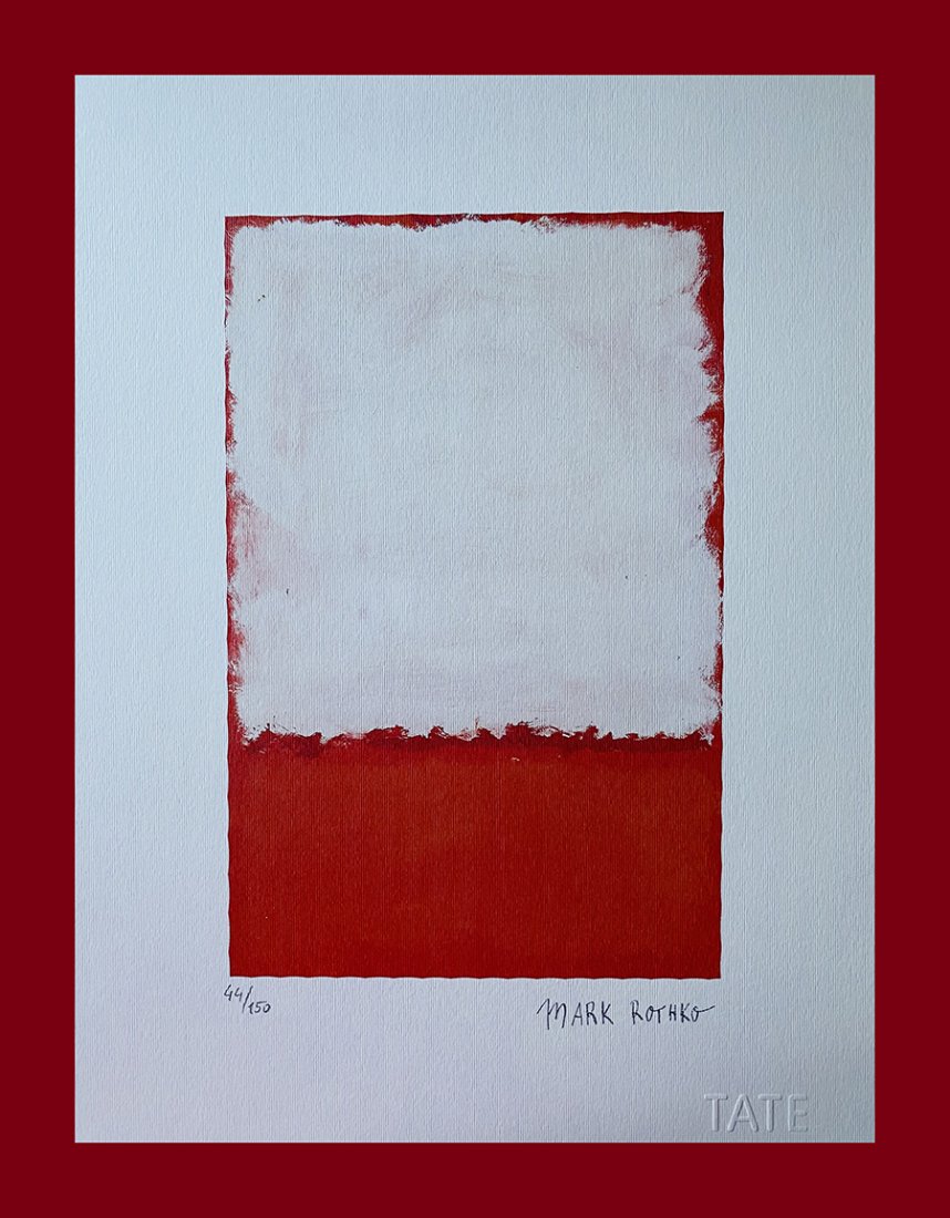 Mark Rothko - Untitled: Mark Rothko "Untitled". Beautiful phototype heliogravure by the latvian master Mark Rothko. Limited edition, hand numbered on lower left margin. Heliogravure, signed on plate on the right margin. On f