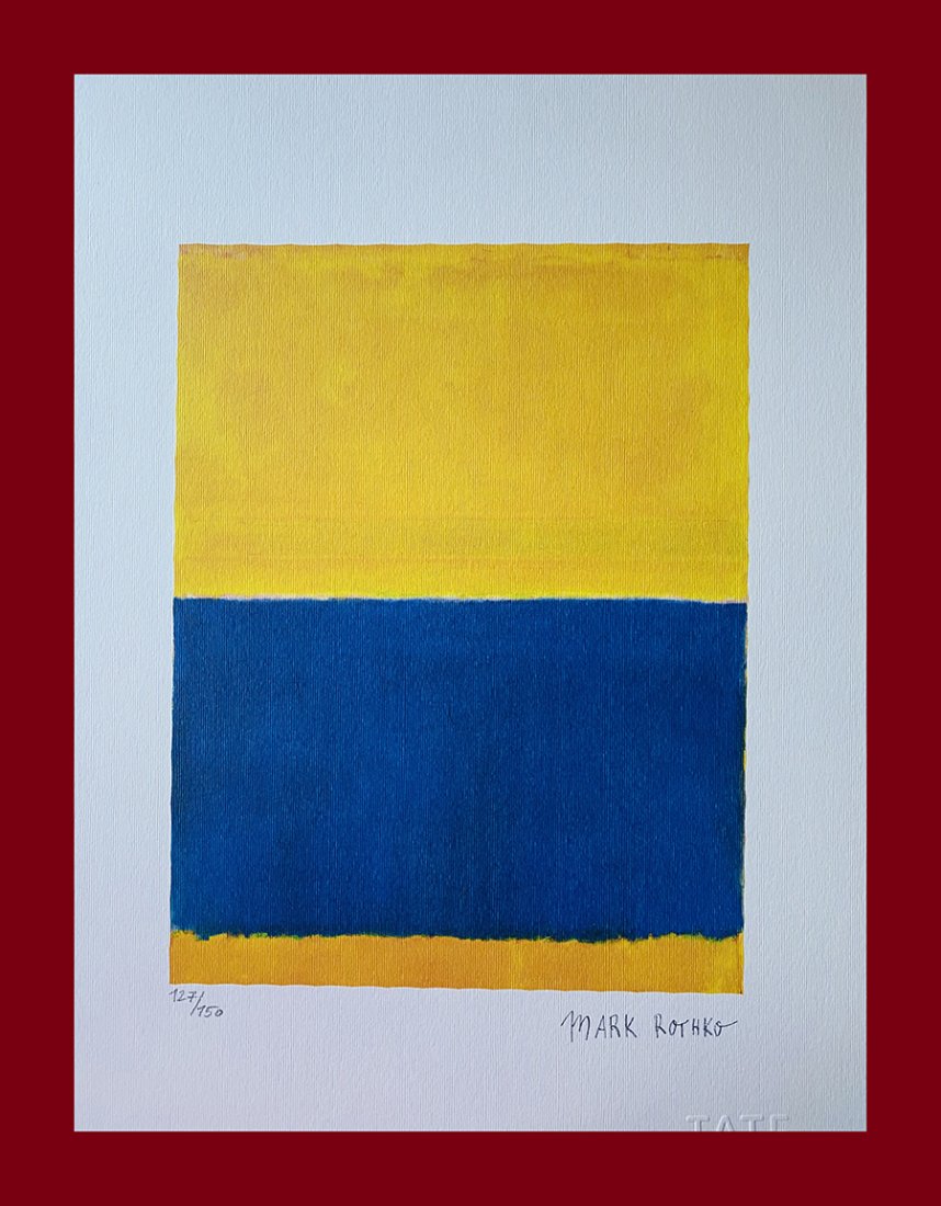 Mark Rothko - Untitled: Mark Rothko "Untitled". Beautiful phototype heliogravure by the latvian master Mark Rothko. Limited edition, hand numbered on lower left margin. Heliogravure, signed on plate on the right margin. On f
