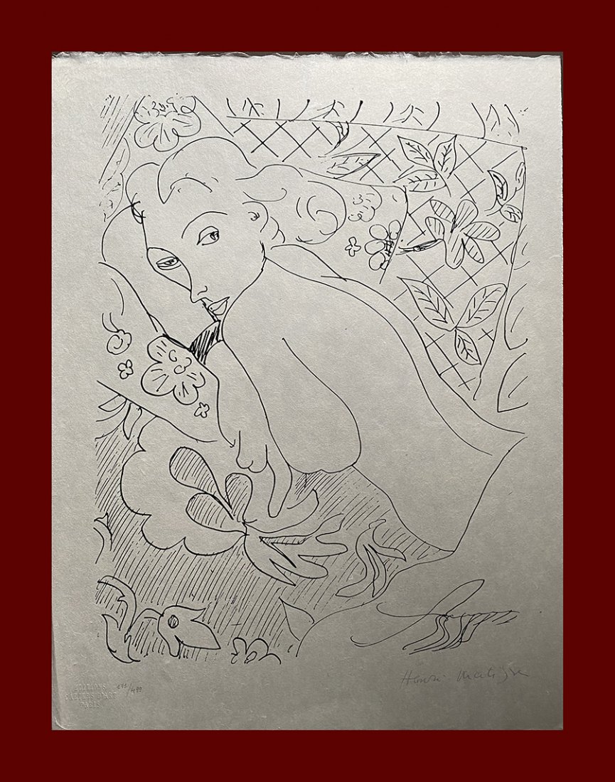 Henri Matisse - Reclined Nude: Henri Matisse "Reclined Nude". Beautiful lithograph by the french master Henri Matisse, from the edition of drawings by "Cahiers d'Art, Paris" published by the famous editeur Christian Zervos. The Wor