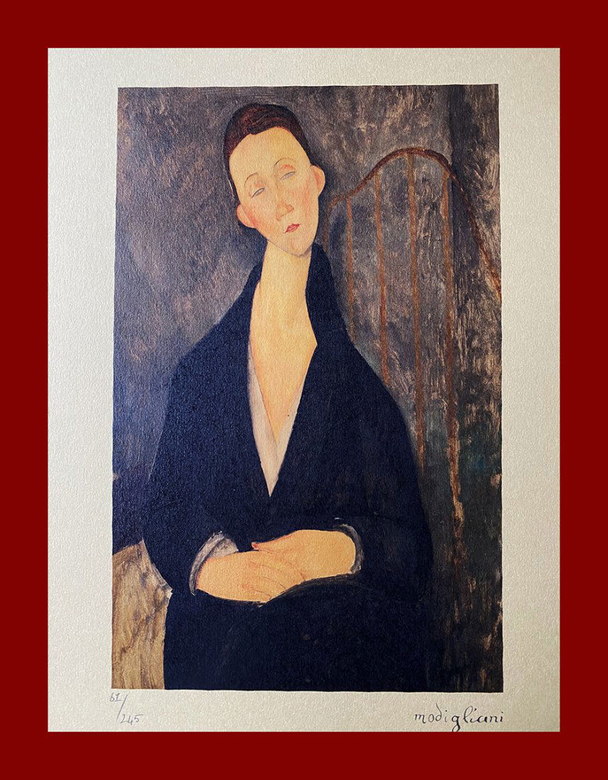Amedeo Modigliani - Lunia Czechowska: Amedeo Modigliani "Lunia Czechowska". Beautiful lithograph by the italian master Amedeo Modigliani. Limited edition, hand numbered on lower left margin. Published by Birkhauser Kunstverlag, Basel. Lit