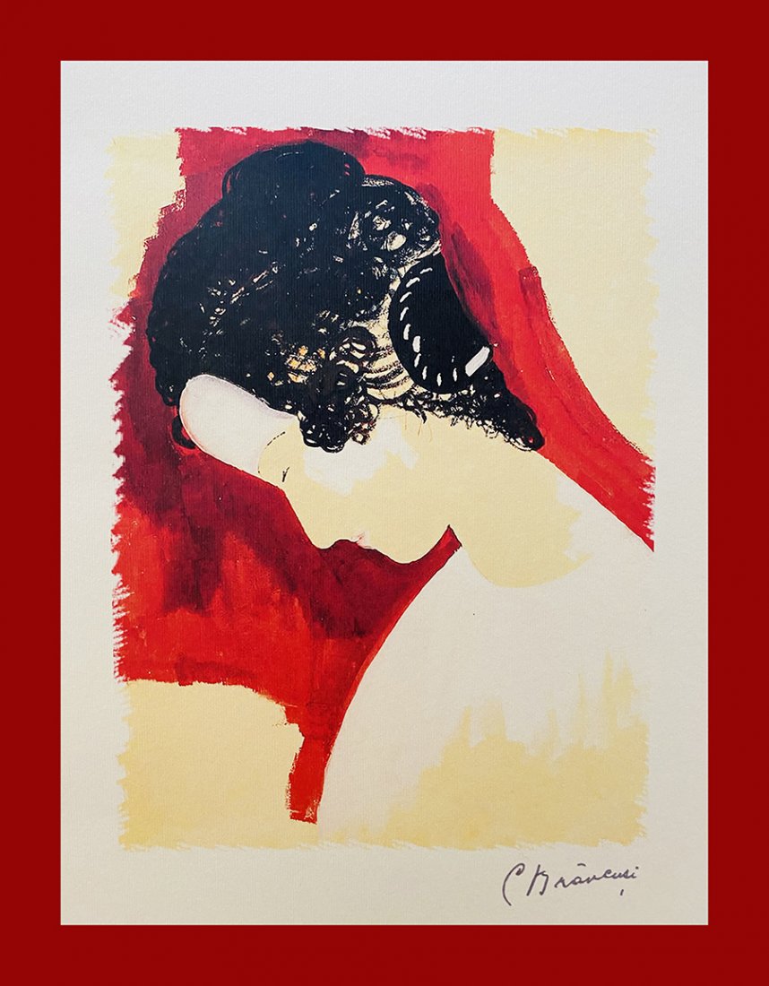 Constantin Brancusi - Portrait of a Woman: Constantin Brancusi "Portrait of a Woman". Beautiful lithograph by the romanian master Constantin Brancusi. Limited edition. Published by Centre Pompidou, Paris. Lithograph, signed on plate on the rig