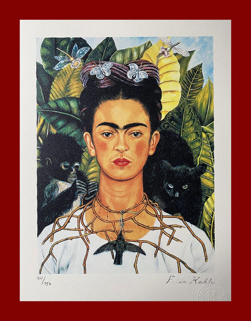 Frida Kahlo (after) - Selfportrait with Black Cat (1 of 6)