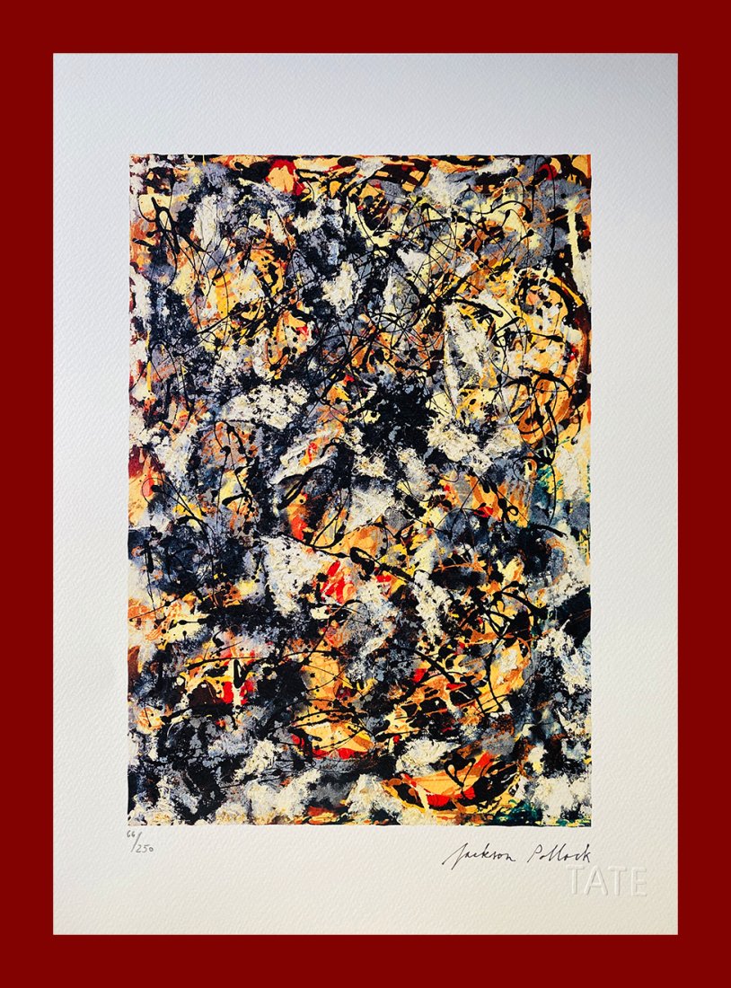 Jackson Pollock (after) - Composition with Red Strokes (1 of 5)