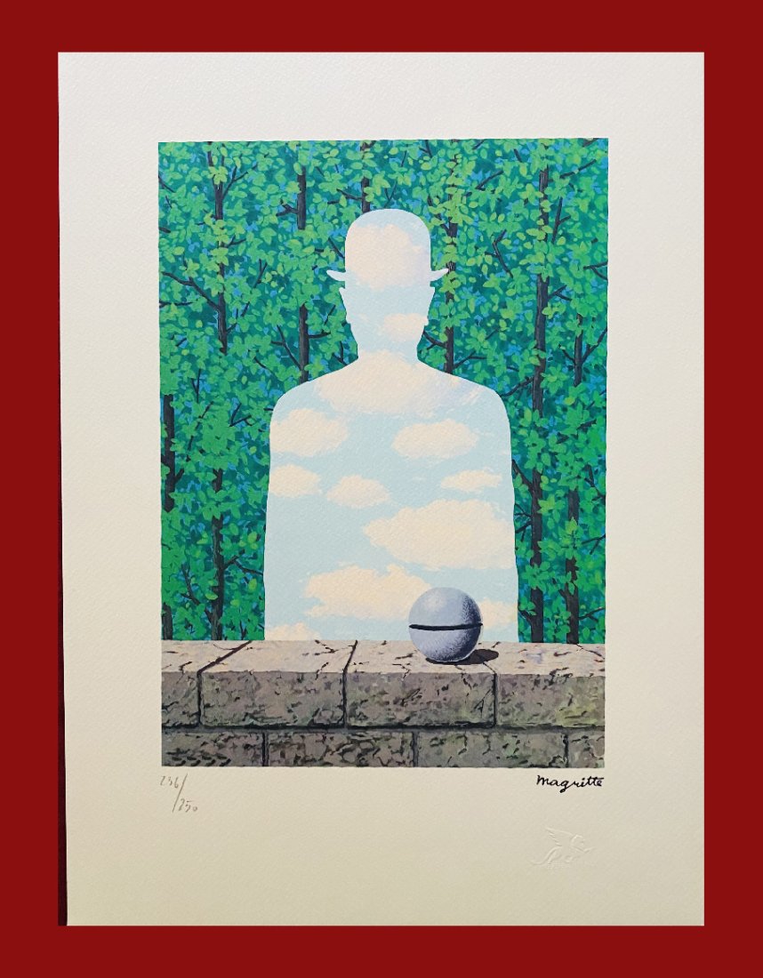 Rene Magritte - The Beautiful Walk: Rene Magritte "The Beautiful Walk" Giclee Fine Art Print after an original work. Print-signed lower right, numbered lower left. Decorative Blindstamp on the print and Certificate of Edition provided. 