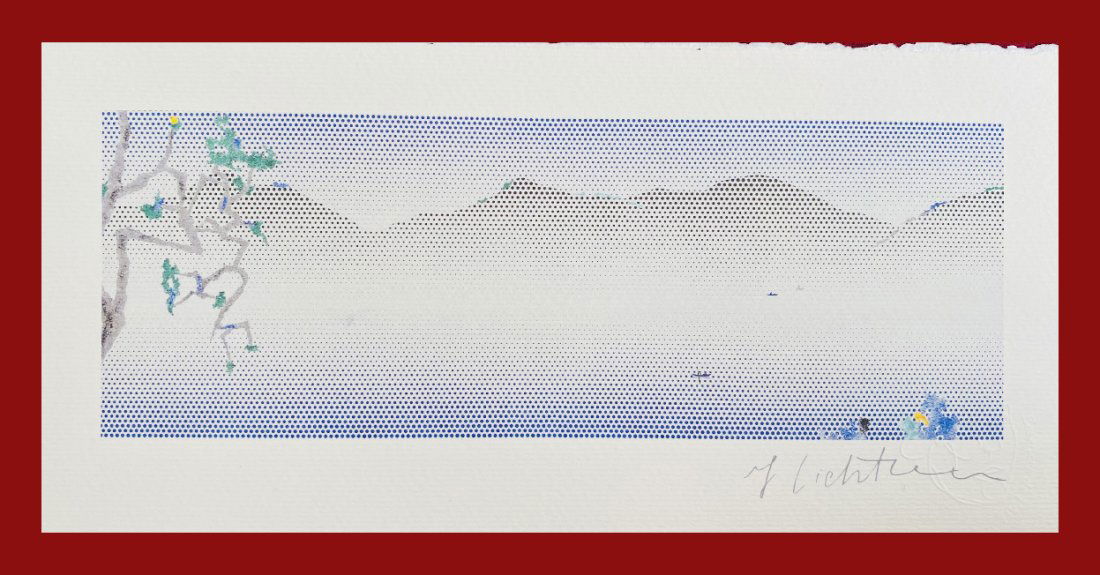 Roy Lichtenstein - Landscape in Fog: Roy Lichtenstein "Landscape in Fog" GiclÃ©e Fine Art Print after an original work. Print-signed lower right, numbered lower left. Decorative Blindstamp and Adhesive of Edition on the print. Excellen