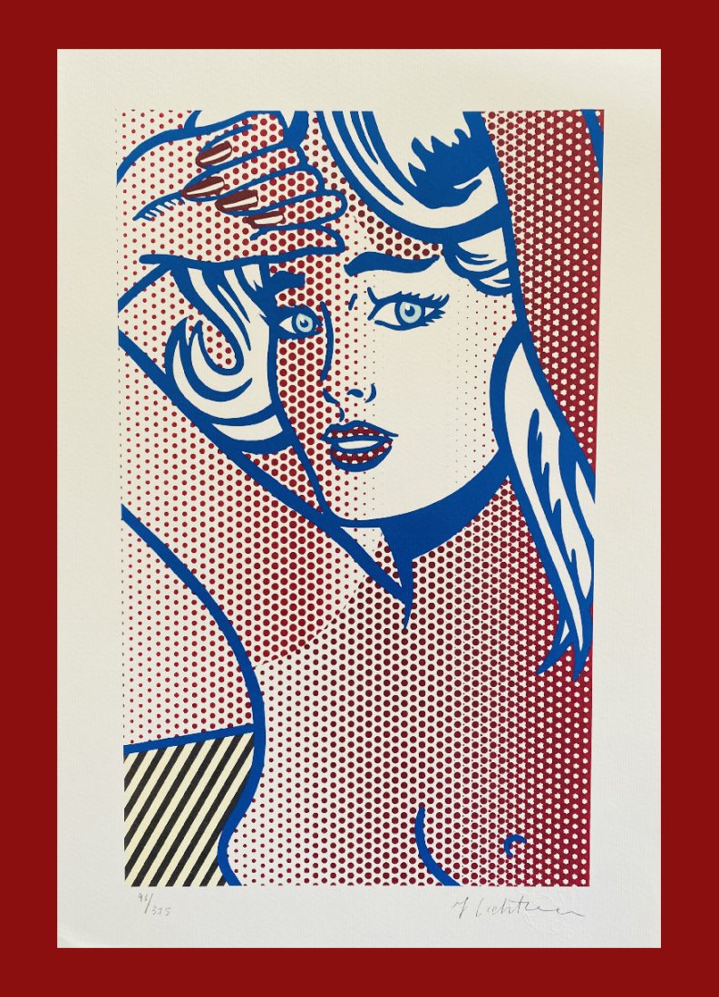 Roy Lichtenstein - Nude with Blue Hair: Roy Lichtenstein "Nude with Blue Hair" Giclee Fine Art Print after an original work. Print-signed lower right, numbered lower left. Decorative Blindstamp on the print and Certificate of Edition provid