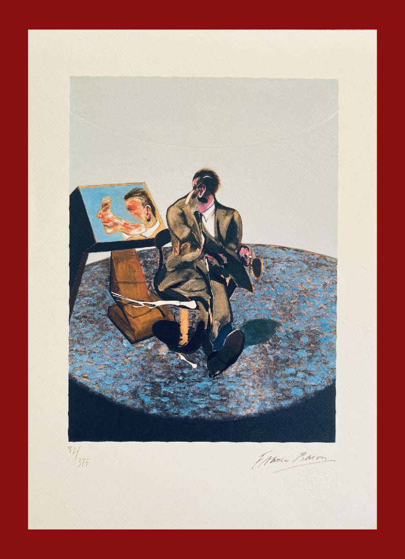 Francis Bacon - Portrait of George Dyer in a Mirror: Francis Bacon "Portrait of George Dyer in a Mirror" Giclee Fine Art Print after an original work. Print-signed lower right, numbered lower left. Decorative Blindstamp on the print and Certificate of E