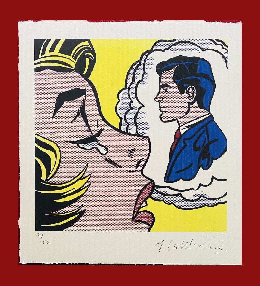 Roy Lichtenstein - Thinking of Him: Roy Lichtenstein "Thinking of Him" Giclee Fine Art Print after an original work. Print-signed lower right, numbered lower left. Decorative Blindstamp on the print and Certificate of Edition provided.