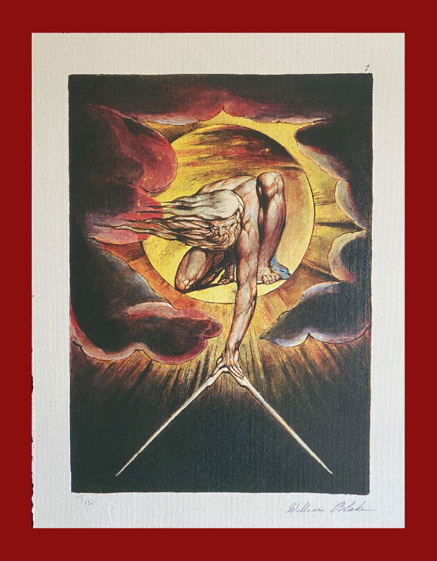 William Blake - The Ancient of Days: William Blake "The Ancient of Days" Giclee Fine Art Print after an original work. Print-signed lower right, numbered lower left. Decorative Blindstamp on the print and Certificate of Edition provided.