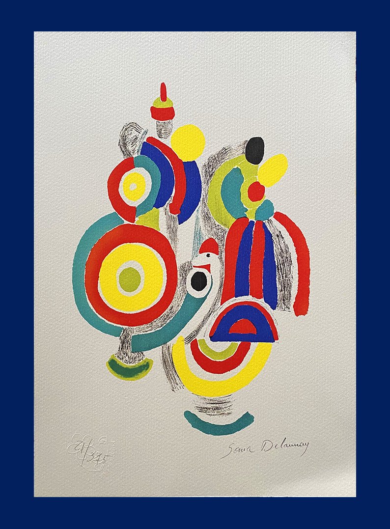 Sonia Delaunay - Portugal: Sonia Delaunay "Portugal". Giclee Fine Art Print after an original work. Print-signed lower right, hand-numbered. Decorative Blindstamp and Adhesive of Edition on the print. Excellent conditions. Ship