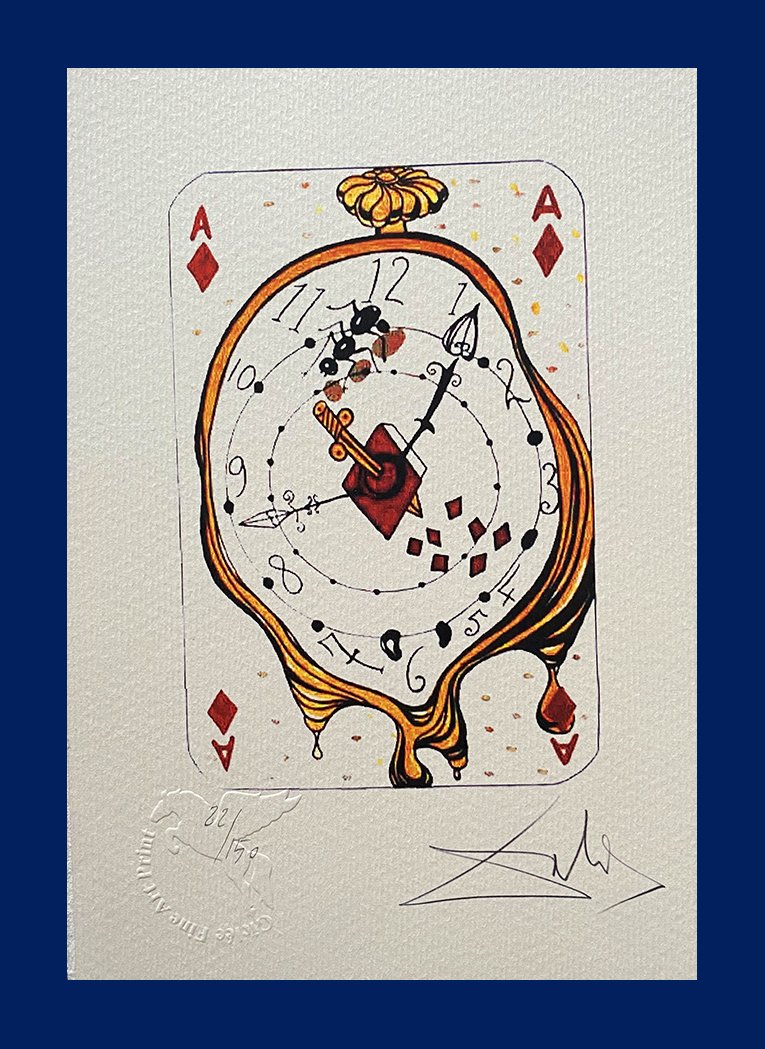 Salvador Dali - Ace of Diamonds: Salvador Dali "Ace of Diamonds". Giclee Fine Art Print after an original work. Print-signed lower right, hand-numbered. Decorative Blindstamp and Adhesive of Edition on the print. Excellent conditions