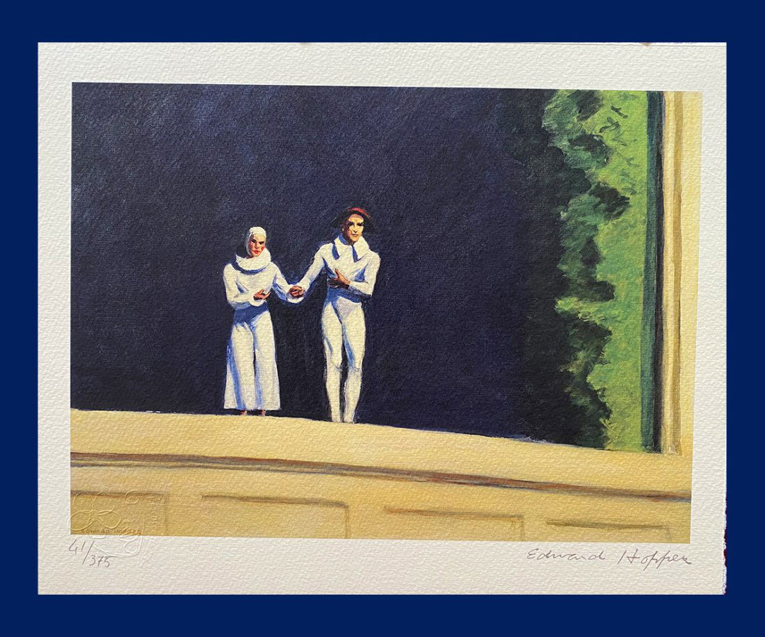 Edward Hopper - Two Actors: Edward Hopper "Two Actors". Giclee Fine Art Print after an original work. Print-signed lower right, hand-numbered. Decorative Blindstamp and Adhesive of Edition on the print. Excellent conditions. Shi