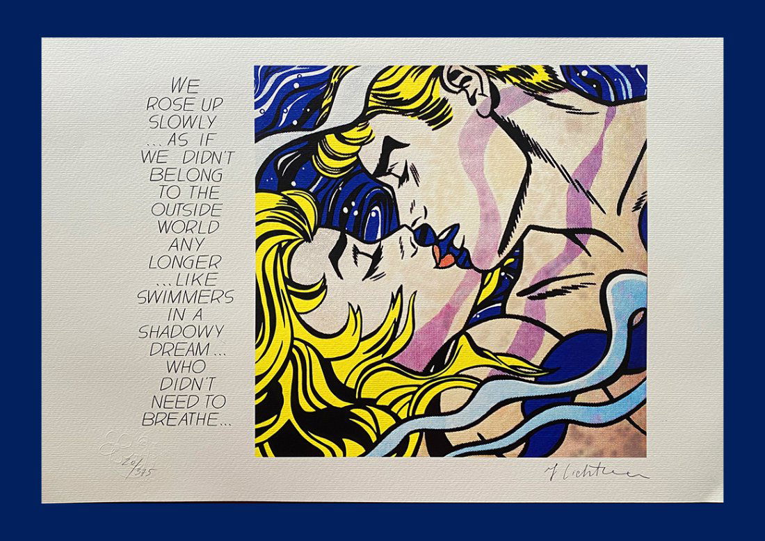 Roy Lichtenstein - We Rose Up Slowly...: Roy Lichtenstein "We Rose Up Slowly...". Giclee Fine Art Print after an original work. Print-signed lower right, hand-numbered. Decorative Blindstamp and Adhesive of Edition on the print. Excellent co