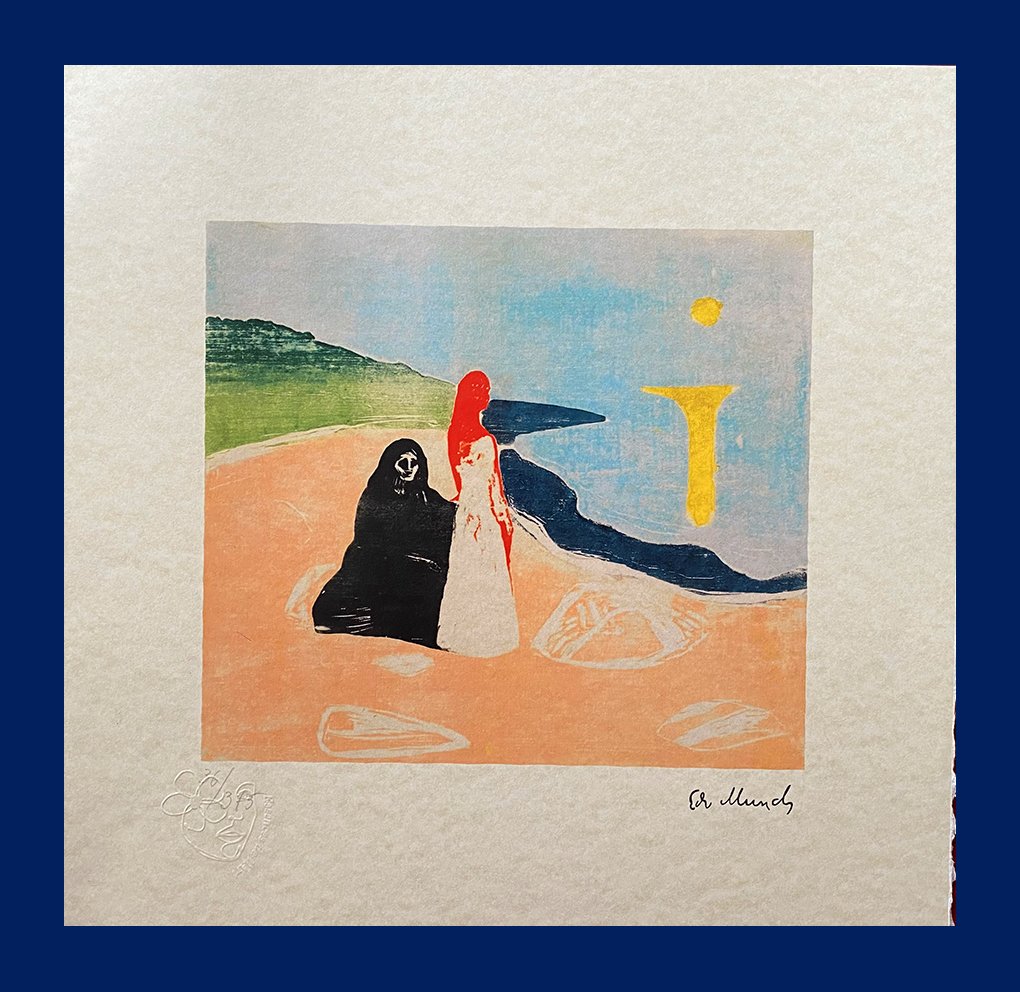 Edvard Munch - Girl on the Shore: Edvard Munch "Girl on the Shore". Giclee Fine Art Print after an original work. Print-signed lower right, hand-numbered. Decorative Blindstamp and Adhesive of Edition on the print. Excellent condition