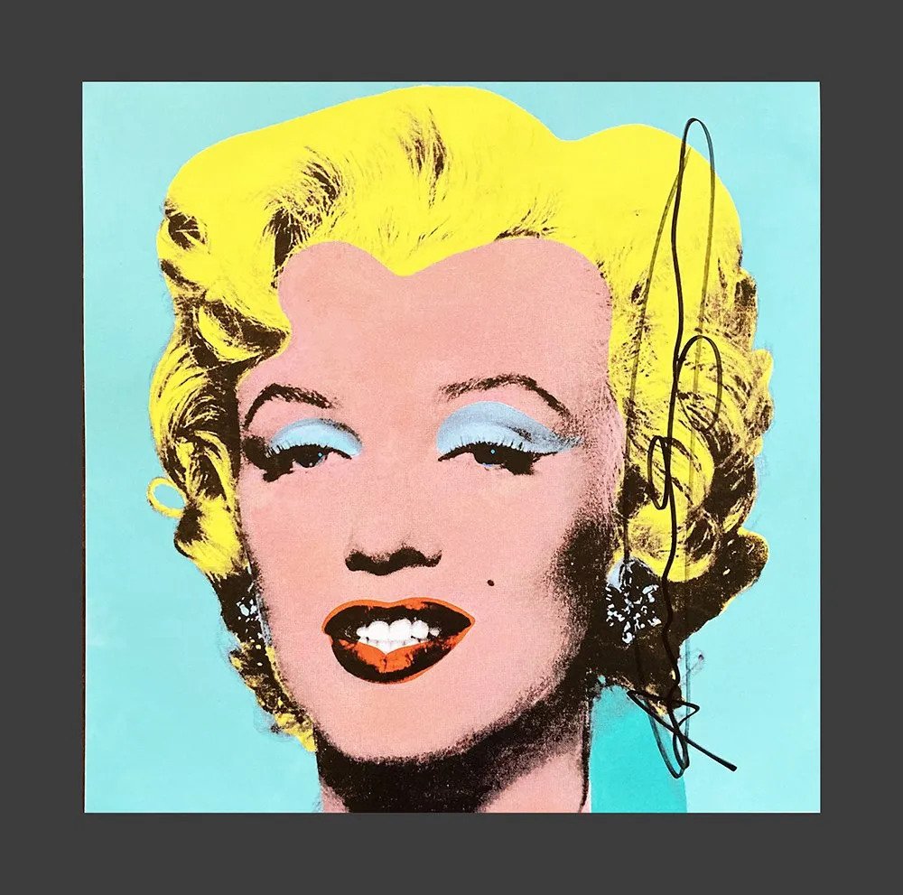 Andy Warhol - Sage Blue Marilyn: Andy Warhol "Sage Blue Marilyn" beautiful original HAND SIGNED poster on Lenox Paper attributed to the american pop art master Andy Warhol. Size: 70x70 cm. Hand signed on the right. Certificate of Edi