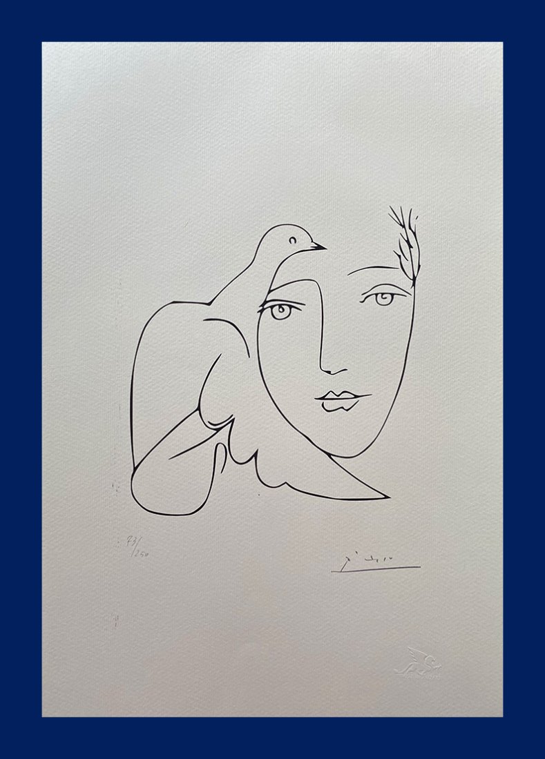 Pablo Picasso - Face of a Woman with Dove (1 of 7)