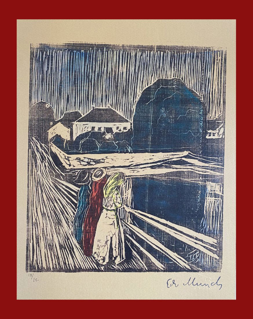 Edvard Munch - Women on the Bridge: Edvard Munch "Women on the Bridge" Giclee Fine Art Print after an original work. Print-signed lower right, numbered lower left. Decorative Blindstamp on the print and Certificate of Edition provided.