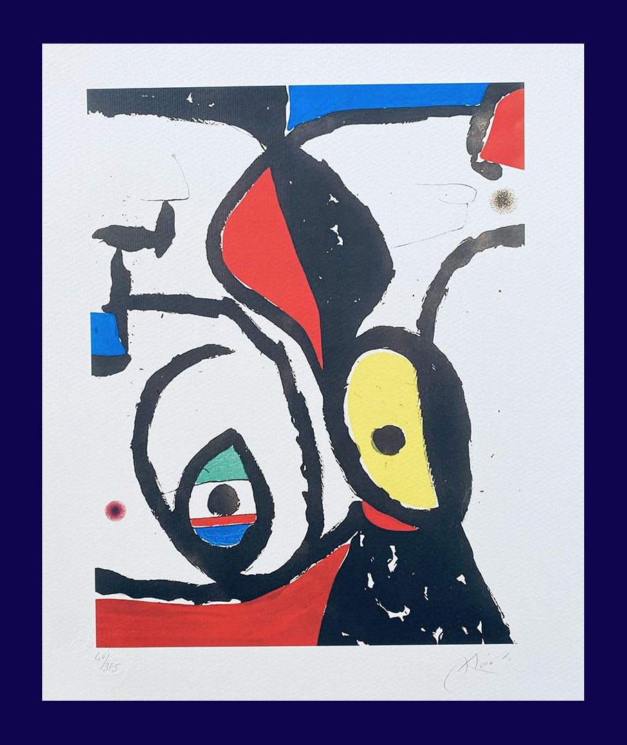 Joan Miro - The Philosopher's Stone: Joan Miro "The Philosopher's Stone". Giclee Fine Art Print after an original work. Print-signed on lower right margin, hand-numbered. Decorative Blindstamp and Adhesive of Edition on the print. Excell