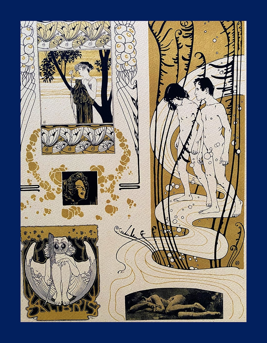 Koloman Moser - Gerlach's Allegory: Koloman Moser "Gerlach's Allegory". Giclee Fine Art Print after an original work. Print-signed lower right, hand-numbered. Decorative Blindstamp and Adhesive of Edition on the print. Excellent conditi