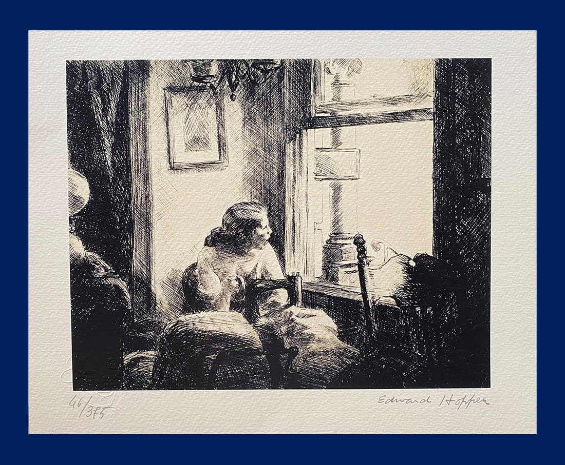 Edward Hopper - Night Shadows (for Louis Bouche, manager of Belmaison Gallery): Edward Hopper "Night Shadows (in the Department Store)". Giclee Fine Art Print after an original work. Print-signed lower right, hand-numbered. Decorative Blindstamp and Adhesive of Edition on the pri