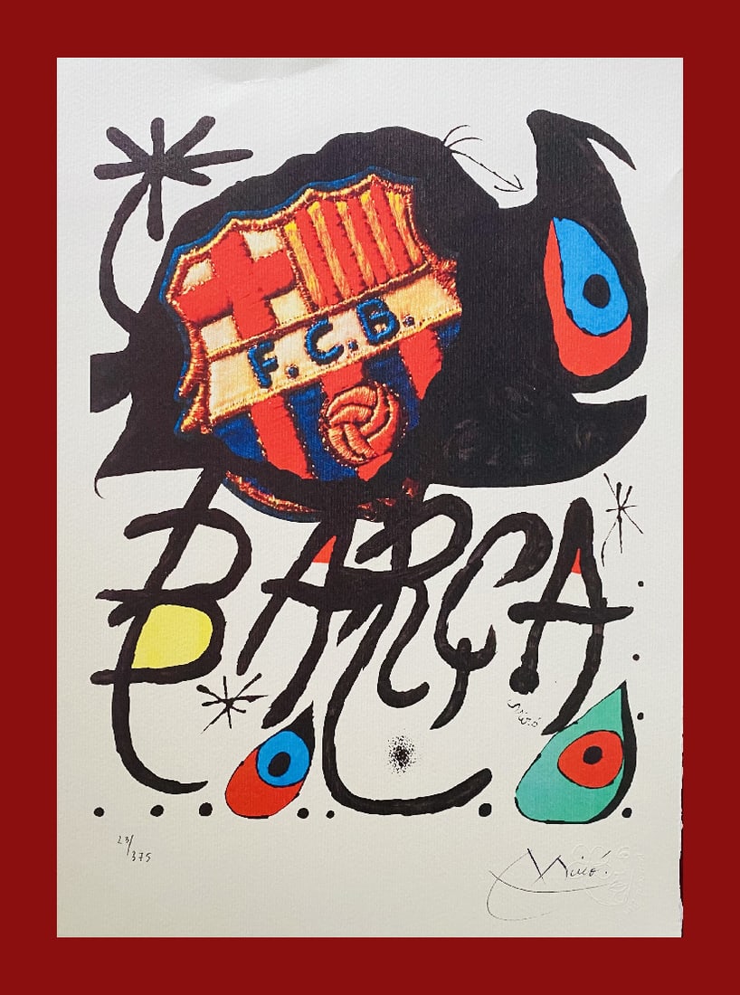 Joan Miro - Barcelona: Joan Miro "Barcelona" Giclee Fine Art Print after an original work. Print-signed lower right, numbered lower left. Decorative Blindstamp on the print and Certificate of Edition provided. Excellent con