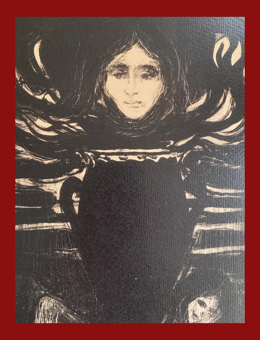 Edvard Munch - The Urn: Edvard Munch "The Urn" Giclee Fine Art Print after an original work. Print-signed lower right, numbered lower left. Decorative Blindstamp on the print and Certificate of Edition provided. Excellent co