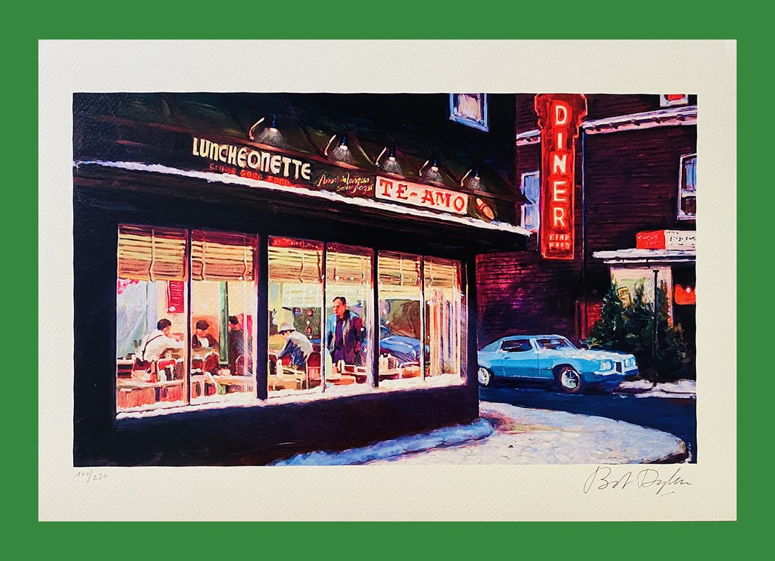 Bob Dylan - Night time in St. Louis: Bob Dylan "Night time in St. Louis" Fine Art Print after an original work. Print-signed lower right, numbered lower left.Excellent conditions. Shipped with care in solid tube, fast shipping in 3-4 day