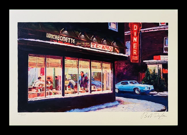 Bob Dylan - Night time in St. Louis: Bob Dylan "Night time in St. Louis" Fine Art Print after an original work. Print-signed lower right, numbered lower left.Excellent conditions. Shipped with care in solid tube, fast shipping in 3-4 day