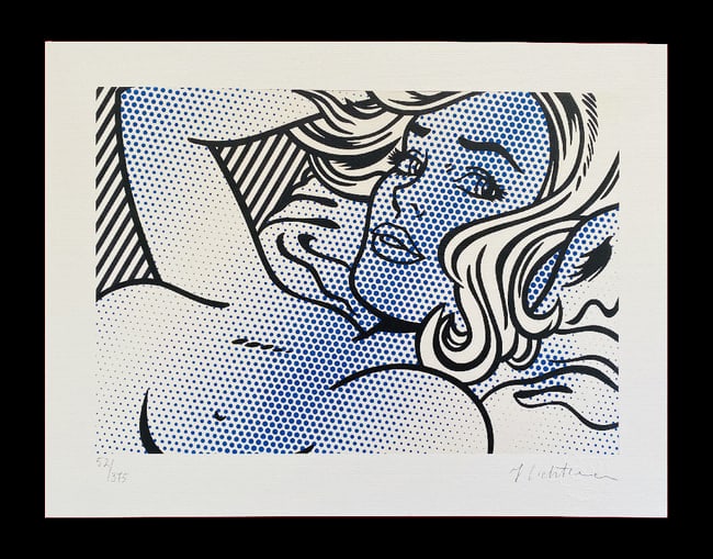 Roy Lichtenstein - Reclined Nude: Roy Lichtenstein "Reclined Nude" Giclee Fine Art Print after an original work. Print-signed lower right, numbered lower left. Decorative Blindstamp on the print and Certificate of Edition provided. Ex