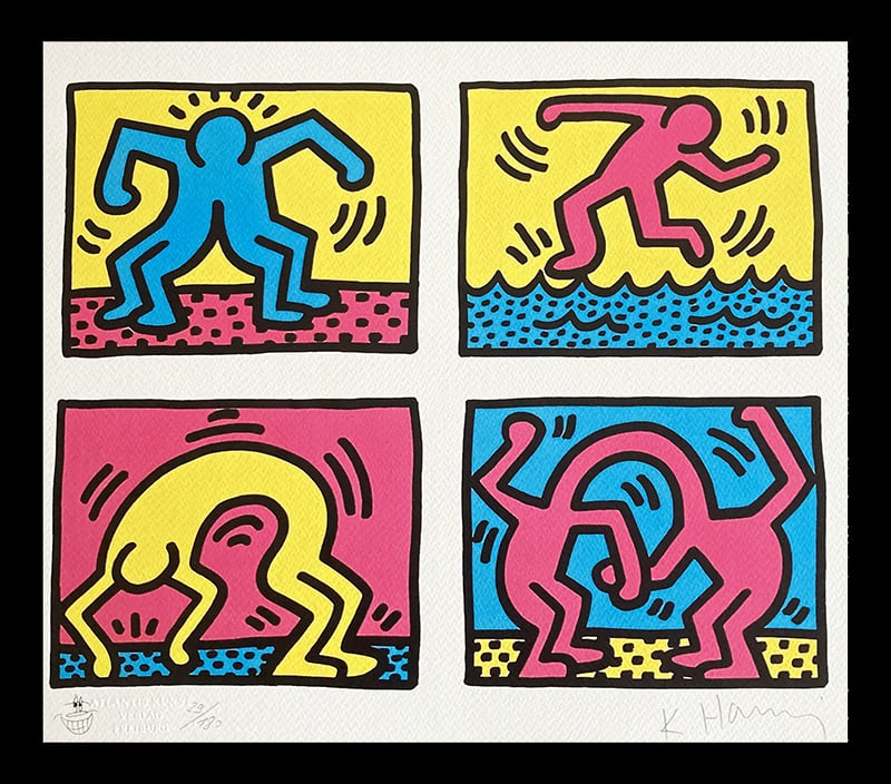 Keith Haring - Dancing: Keith Haring "Dancing" Chromolithograph after an original work. Dry stamp. Signed on the plate lower right, numbered lower to the left.Excellent conditions. Shipped with care in solid tube, fast shipp