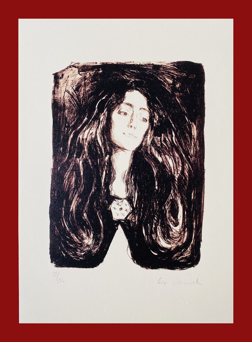 Edvard Munch - The Brooch: Edvard Munch "The Brooch" Giclee Fine Art Print after an original work. Print-signed lower right, numbered lower left. Decorative Blindstamp on the print and Certificate of Edition provided. Excellent